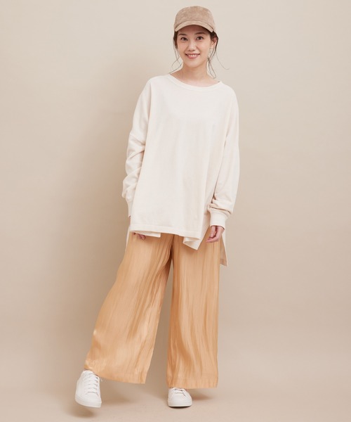 SALON adam et rope'（サロン アダム エ ロペ）の「【極上の肌ざわり】ワイドプルオーバー -CreamyCotton /クリーミーコットン-（ニット/セーター・レディース・グレー/オフホワイト/グリーン・FREE）」の16枚目の写真