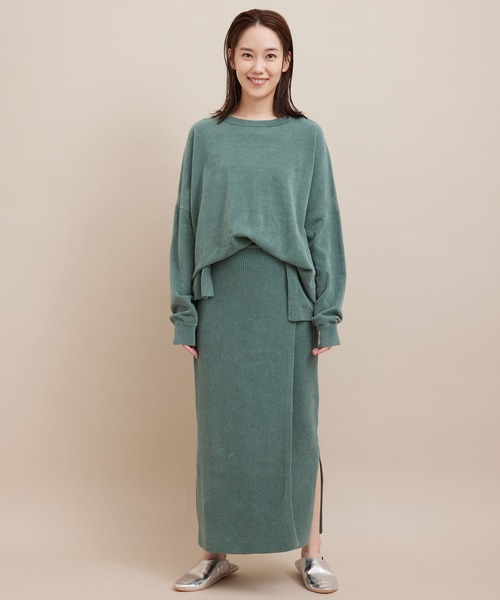 SALON adam et rope'（サロン アダム エ ロペ）の「【極上の肌ざわり】ワイドプルオーバー -CreamyCotton /クリーミーコットン-（ニット/セーター・レディース・グレー/オフホワイト/グリーン・FREE）」の19枚目の写真