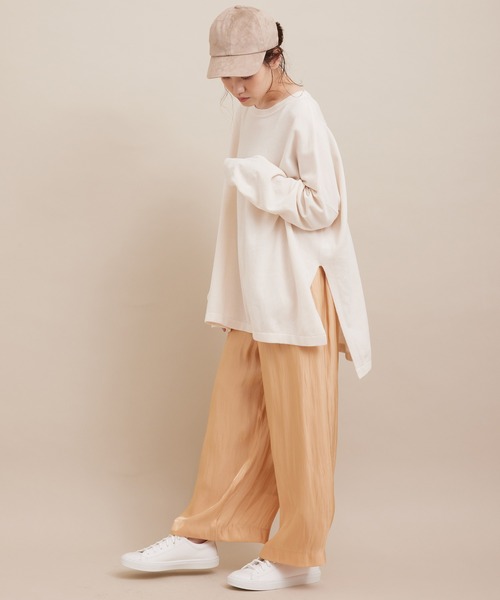 SALON adam et rope'（サロン アダム エ ロペ）の「【極上の肌ざわり】ワイドプルオーバー -CreamyCotton /クリーミーコットン-（ニット/セーター・レディース・グレー/オフホワイト/グリーン・FREE）」の14枚目の写真