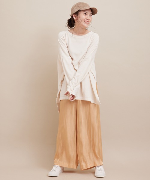 SALON adam et rope'（サロン アダム エ ロペ）の「【極上の肌ざわり】ワイドプルオーバー -CreamyCotton /クリーミーコットン-（ニット/セーター・レディース・グレー/オフホワイト/グリーン・FREE）」の6枚目の写真