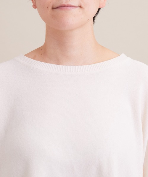 SALON adam et rope'（サロン アダム エ ロペ）の「【極上の肌ざわり】ワイドプルオーバー -CreamyCotton /クリーミーコットン-（ニット/セーター・レディース・グレー/オフホワイト/グリーン・FREE）」の13枚目の写真
