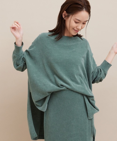 SALON adam et rope'（サロン アダム エ ロペ）の「【極上の肌ざわり】ワイドプルオーバー -CreamyCotton /クリーミーコットン-（ニット/セーター・レディース・グレー/オフホワイト/グリーン・FREE）」の22枚目の写真