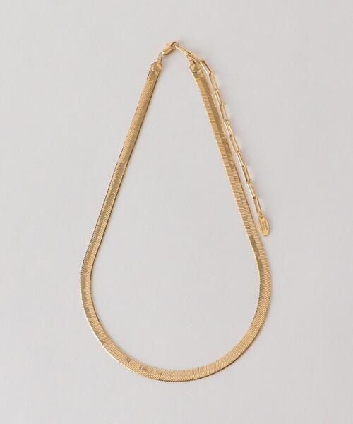 green label relaxing（グリーンレーベルリラクシング）の「フラット スネーク チェーン ネックレス（ネックレス・レディース・シルバー/ゴールド・FREE）」の5枚目の写真