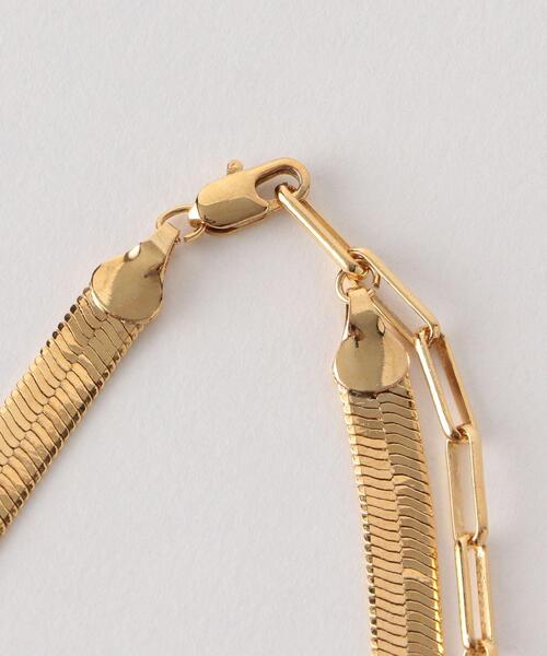 green label relaxing（グリーンレーベルリラクシング）の「フラット スネーク チェーン ネックレス（ネックレス・レディース・シルバー/ゴールド・FREE）」の3枚目の写真