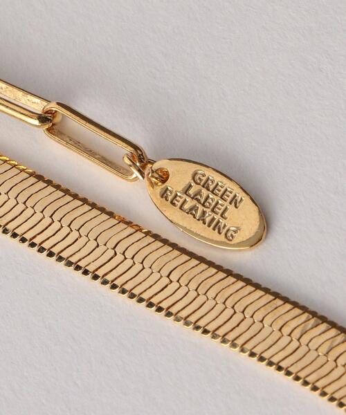 green label relaxing（グリーンレーベルリラクシング）の「フラット スネーク チェーン ネックレス（ネックレス・レディース・シルバー/ゴールド・FREE）」の4枚目の写真
