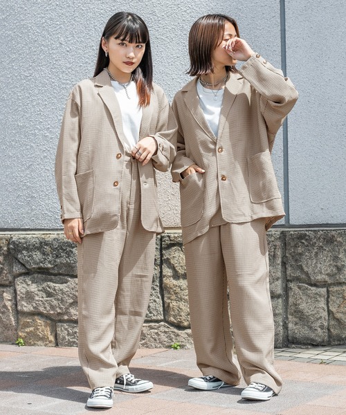 PairPair(ペアペア)の「チェックゆるテーパードパンツ/セットアップ対応(ユニセックス)(その他パンツ・レディース・ベージュ/キャメル・MEDIUM/LARGE)」の21枚目の写真