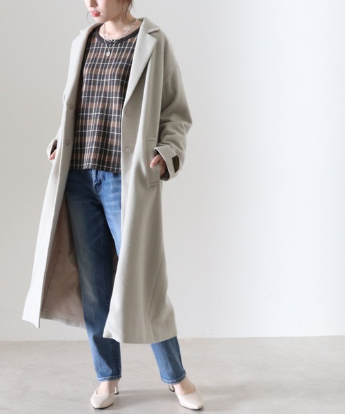 Cheek(チーク)の「チェスターコート(チェスターコート・レディース・グレイッシュベージュ/ミント/キャメル・SMALL/MEDIUM)」の2枚目の写真