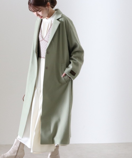 Cheek(チーク)の「チェスターコート(チェスターコート・レディース・グレイッシュベージュ/ミント/キャメル・SMALL/MEDIUM)」の1枚目の写真