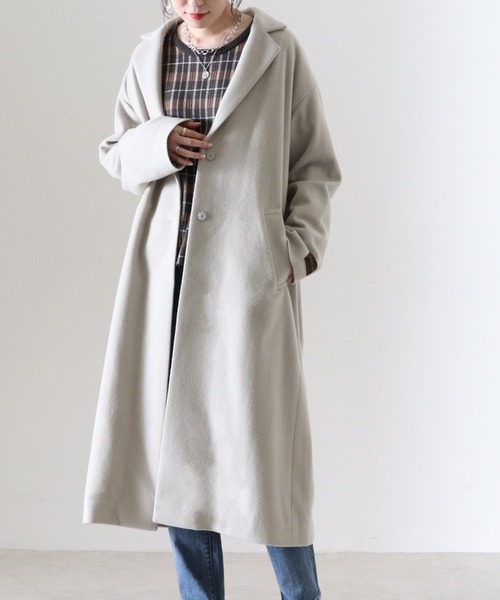 Cheek(チーク)の「チェスターコート(チェスターコート・レディース・グレイッシュベージュ/ミント/キャメル・SMALL/MEDIUM)」の14枚目の写真