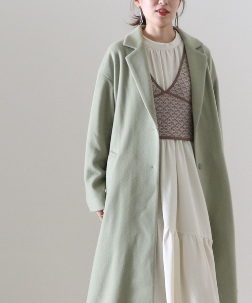 Cheek(チーク)の「チェスターコート(チェスターコート・レディース・グレイッシュベージュ/ミント/キャメル・SMALL/MEDIUM)」の11枚目の写真