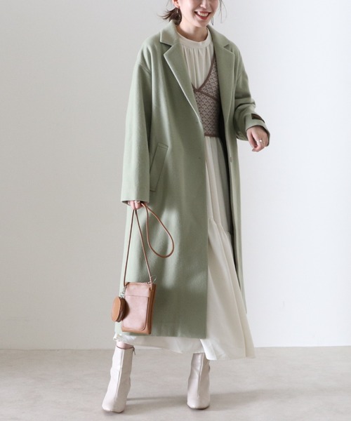 Cheek(チーク)の「チェスターコート(チェスターコート・レディース・グレイッシュベージュ/ミント/キャメル・SMALL/MEDIUM)」の7枚目の写真