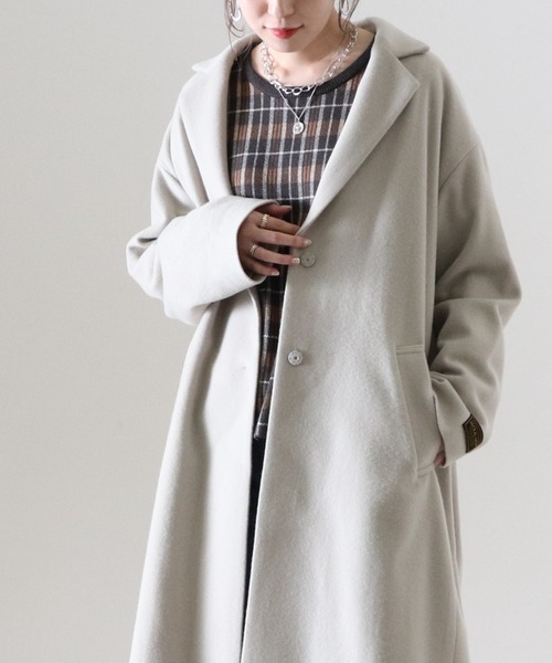 Cheek(チーク)の「チェスターコート(チェスターコート・レディース・グレイッシュベージュ/ミント/キャメル・SMALL/MEDIUM)」の4枚目の写真