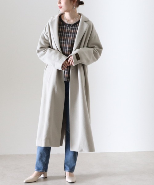 Cheek(チーク)の「チェスターコート(チェスターコート・レディース・グレイッシュベージュ/ミント/キャメル・SMALL/MEDIUM)」の8枚目の写真