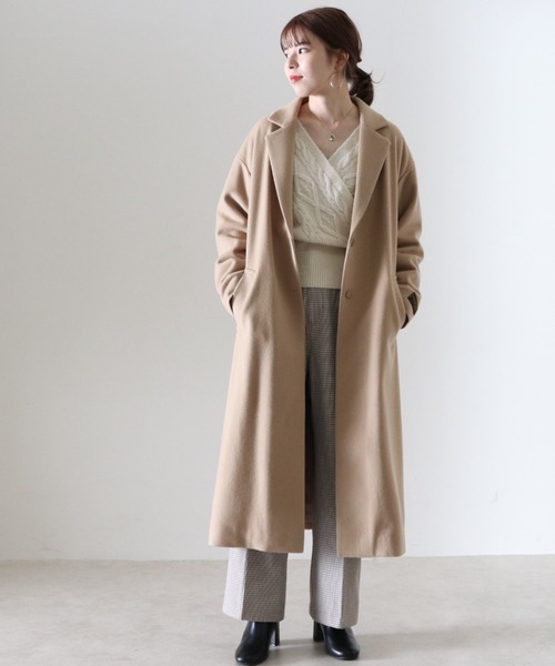 Cheek(チーク)の「チェスターコート(チェスターコート・レディース・グレイッシュベージュ/ミント/キャメル・SMALL/MEDIUM)」の5枚目の写真