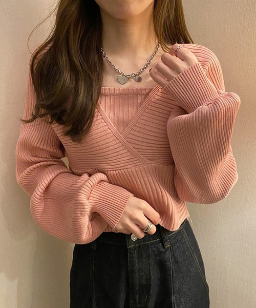 Girly Doll(ガーリードール)の「ニット・セーター(ニット/セーター・レディース・ホワイト/ブラック/ブラウン/ピンク・F)」の4枚目の写真