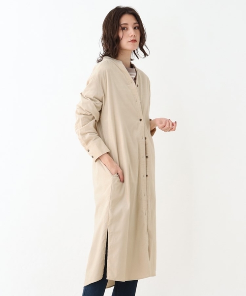 SHOO・LA・RUE（シューラルー）の「◆【S-3L】コーデュロイシャツワンピース（ワンピース・レディース・ダークブラウン/パープル系/サンドベージュ/オフホワイト/オリーブ/チャコールグレー・01/02/03/04/05）」の2枚目の写真