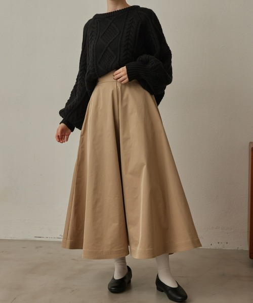 hinari（ヒナリ）の「サーキュラースカート（スカート・レディース・ブラック/ベージュ・SMALL/MEDIUM）」の14枚目の写真