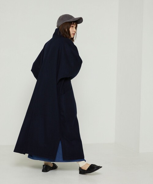 FREAK'S STORE（フリークスストア）の「BASISBROEK/バージスブルック GREAT/グレート(スタンドカラーコート)（チェスターコート・レディース・ブラック/ブラウン/ネイビー・1）」の18枚目の写真