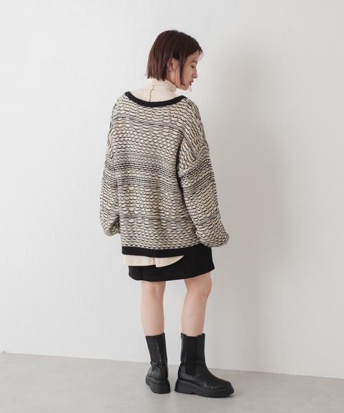 Kastane（カスタネ）の「【リバーシブル】裏目ジャガード前後２WAYニット（ニット/セーター・レディース・ブラック/ブラウン・FREE）」の17枚目の写真