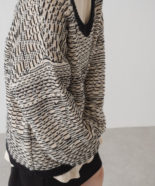 Kastane（カスタネ）の「【リバーシブル】裏目ジャガード前後２WAYニット（ニット/セーター・レディース・ブラック/ブラウン・FREE）」の11枚目の写真