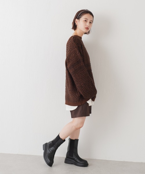 Kastane（カスタネ）の「【リバーシブル】裏目ジャガード前後２WAYニット（ニット/セーター・レディース・ブラック/ブラウン・FREE）」の16枚目の写真
