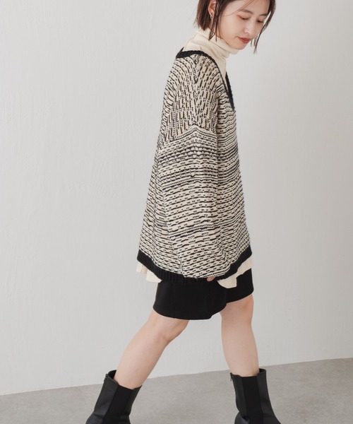 Kastane（カスタネ）の「【リバーシブル】裏目ジャガード前後２WAYニット（ニット/セーター・レディース・ブラック/ブラウン・FREE）」の14枚目の写真