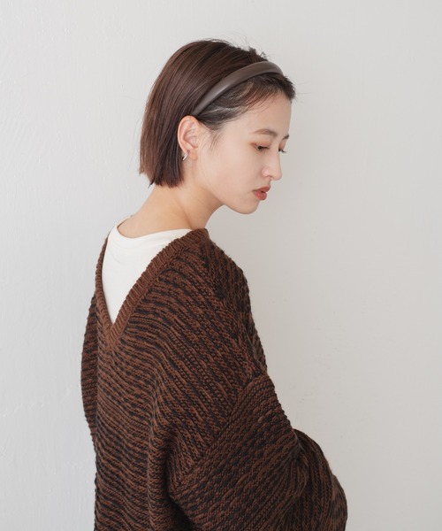 Kastane（カスタネ）の「【リバーシブル】裏目ジャガード前後２WAYニット（ニット/セーター・レディース・ブラック/ブラウン・FREE）」の6枚目の写真