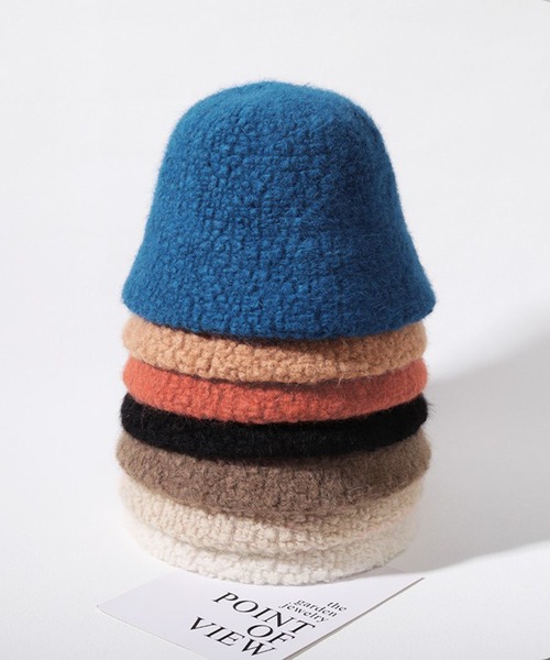 me+em select（ミームセレクト）の「※※【7色展開】ウールライクボアバケットハット（ハット・レディース・ホワイト/ブラック/ベージュ/ブラウン/ブルー/モカ/レッド系その他・FREE）」の6枚目の写真