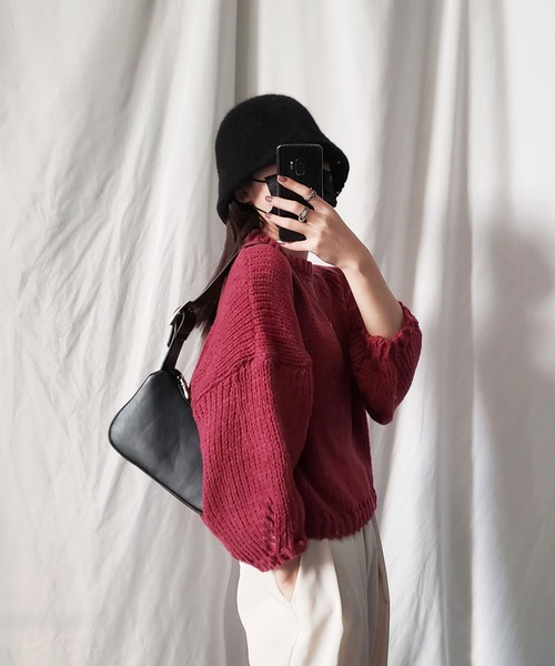 me+em select（ミームセレクト）の「※※【7色展開】ウールライクボアバケットハット（ハット・レディース・ホワイト/ブラック/ベージュ/ブラウン/ブルー/モカ/レッド系その他・FREE）」の14枚目の写真