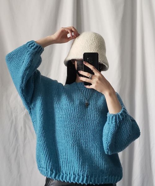 me+em select（ミームセレクト）の「※※【7色展開】ウールライクボアバケットハット（ハット・レディース・ホワイト/ブラック/ベージュ/ブラウン/ブルー/モカ/レッド系その他・FREE）」の21枚目の写真