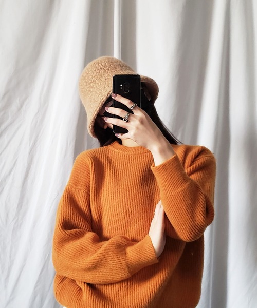 me+em select（ミームセレクト）の「※※【7色展開】ウールライクボアバケットハット（ハット・レディース・ホワイト/ブラック/ベージュ/ブラウン/ブルー/モカ/レッド系その他・FREE）」の9枚目の写真