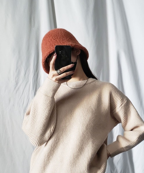 me+em select（ミームセレクト）の「※※【7色展開】ウールライクボアバケットハット（ハット・レディース・ホワイト/ブラック/ベージュ/ブラウン/ブルー/モカ/レッド系その他・FREE）」の18枚目の写真