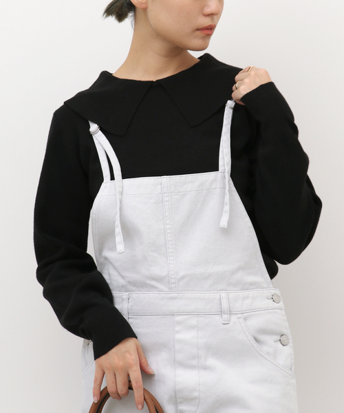 Simplicite（サンプリシテ）の「襟付きプルオーバー◆（ニット/セーター・レディース・ブラック/ネイビー/ピンク・FREE）」の2枚目の写真