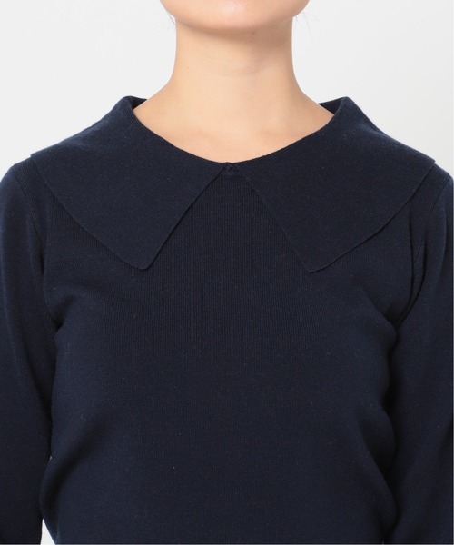 Simplicite（サンプリシテ）の「襟付きプルオーバー◆（ニット/セーター・レディース・ブラック/ネイビー/ピンク・FREE）」の5枚目の写真