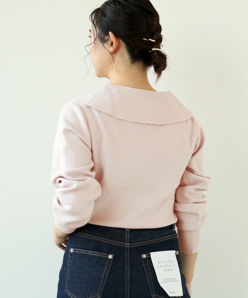 Simplicite（サンプリシテ）の「襟付きプルオーバー◆（ニット/セーター・レディース・ブラック/ネイビー/ピンク・FREE）」の21枚目の写真