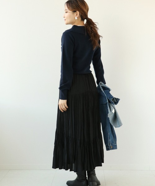 Simplicite（サンプリシテ）の「襟付きプルオーバー◆（ニット/セーター・レディース・ブラック/ネイビー/ピンク・FREE）」の19枚目の写真