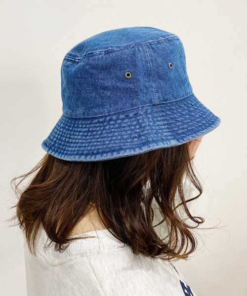newhattan(ニューハッタン)の「【newhattan】デニムバケットハット(ハット・レディース・ライトブルー/ブラック/インディゴブルー/ライトブラック・M/L)」の1枚目の写真