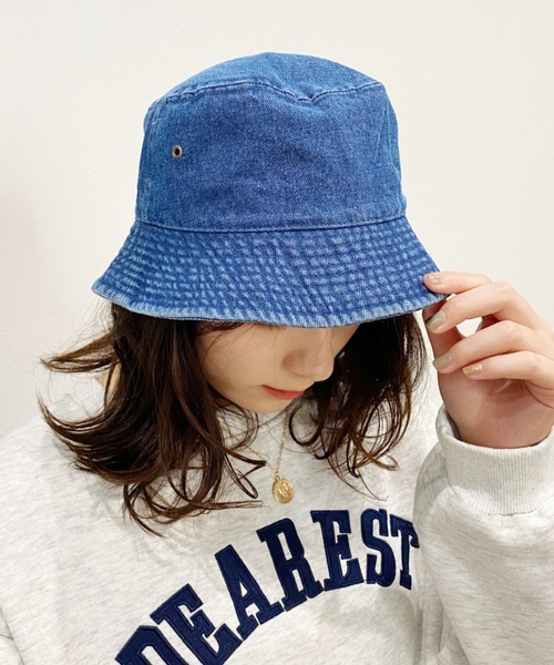 newhattan(ニューハッタン)の「【newhattan】デニムバケットハット(ハット・レディース・ライトブルー/ブラック/インディゴブルー/ライトブラック・M/L)」の5枚目の写真