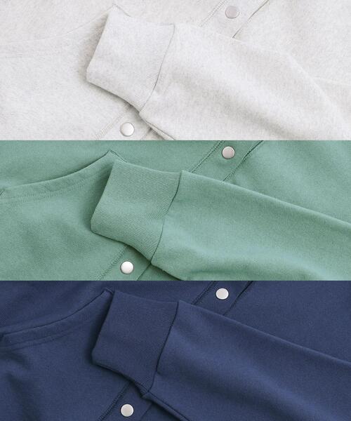 coen（コーエン）の「スナップボタンヘビー裏毛カーディガン（カーディガン/ボレロ・レディース・ネイビー/ライトグレー/ターコイズブルー・LARGE/MEDIUM）」の9枚目の写真