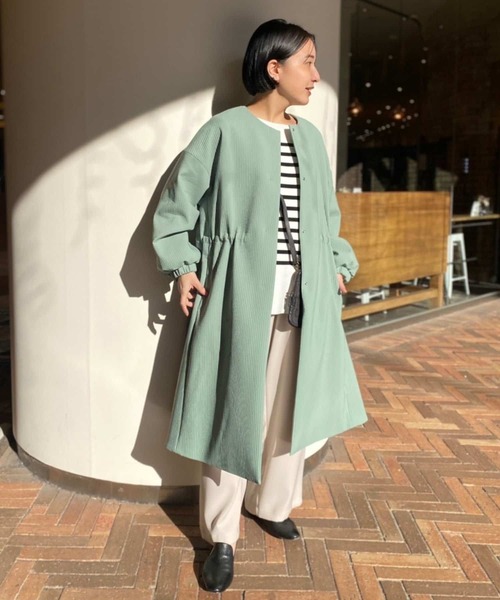 BEARDSLEY(ビアズリー)の「型崩れしにくいボーダーニット(ニット/セーター・レディース・ブラック/ブルー・FREE)」の12枚目の写真