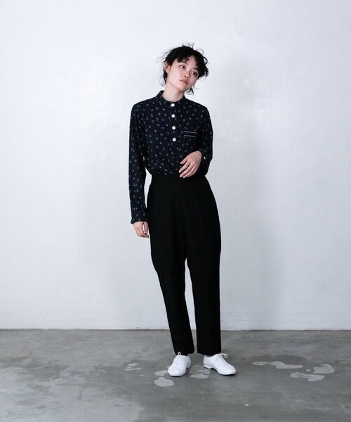 LA MARINE FRANCAISE(マリン フランセーズ)の「Floatのスタンドシャツ(シャツ/ブラウス・レディース・ネイビー/オフホワイト・F)」の8枚目の写真