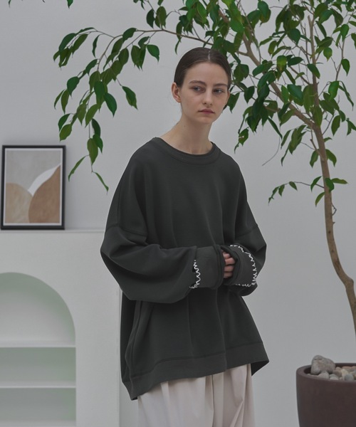 shiki tokyo(シキトウキョウ)の「Oversized Handstitch Balloon Sweat / オーバーサイズハンドステッチバルーンスウェット(Tシャツ/カットソー・メンズ・イエロー/ライトベージュ/グリーン・MEDIUM/LARGE/SMALL)」の6枚目の写真