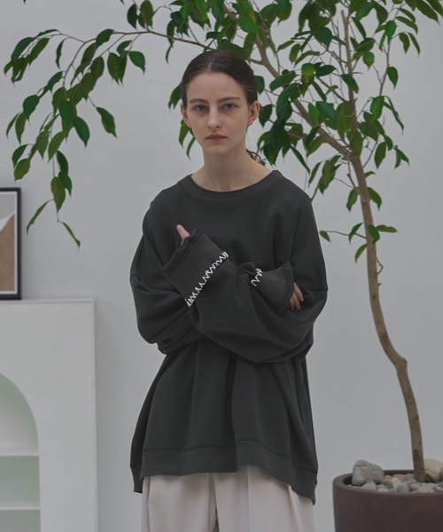 shiki tokyo(シキトウキョウ)の「Oversized Handstitch Balloon Sweat / オーバーサイズハンドステッチバルーンスウェット(Tシャツ/カットソー・メンズ・イエロー/ライトベージュ/グリーン・MEDIUM/LARGE/SMALL)」の5枚目の写真
