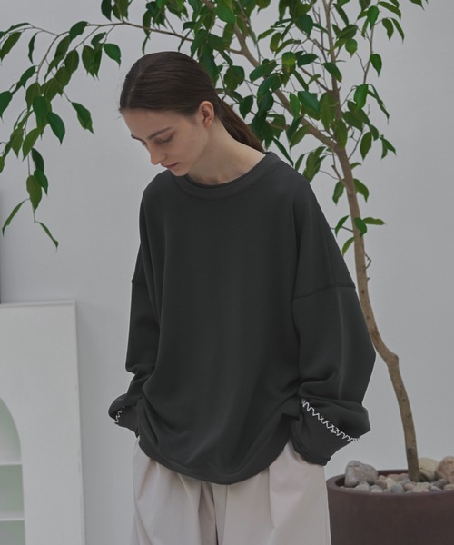 shiki tokyo(シキトウキョウ)の「Oversized Handstitch Balloon Sweat / オーバーサイズハンドステッチバルーンスウェット(Tシャツ/カットソー・メンズ・イエロー/ライトベージュ/グリーン・MEDIUM/LARGE/SMALL)」の7枚目の写真