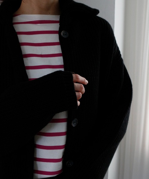 CIENA(シエナ)の「衿付きニットカーディガン(カーディガン/ボレロ・レディース・ブラック/ベージュ/オフホワイト・FREE)」の11枚目の写真
