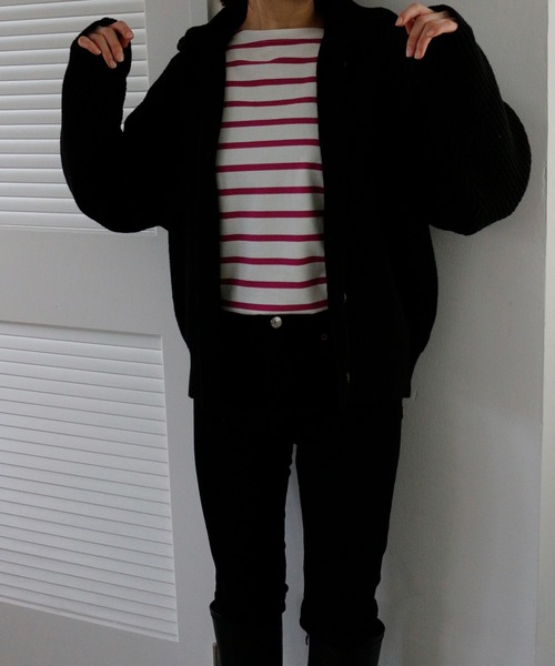 CIENA(シエナ)の「衿付きニットカーディガン(カーディガン/ボレロ・レディース・ブラック/ベージュ/オフホワイト・FREE)」の12枚目の写真