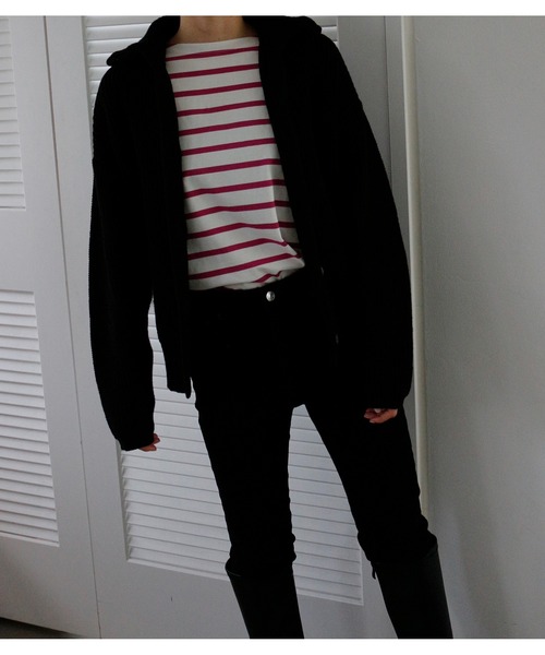 CIENA(シエナ)の「衿付きニットカーディガン(カーディガン/ボレロ・レディース・ブラック/ベージュ/オフホワイト・FREE)」の13枚目の写真