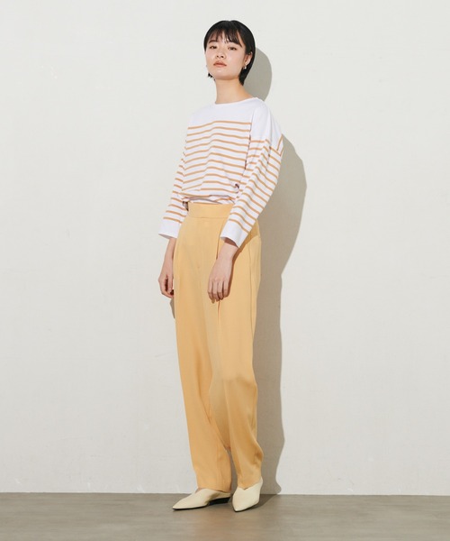 N.O.R.C by the line（ノークバイザライン）の「パネルボーダープルオーバー（Tシャツ/カットソー・レディース・キャメル/ホワイト/ブルー・M/L/XXL/S）」の8枚目の写真