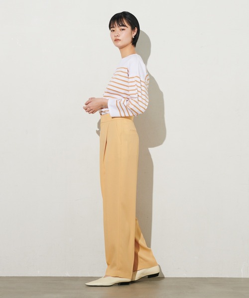 N.O.R.C by the line（ノークバイザライン）の「パネルボーダープルオーバー（Tシャツ/カットソー・レディース・キャメル/ホワイト/ブルー・M/L/XXL/S）」の9枚目の写真