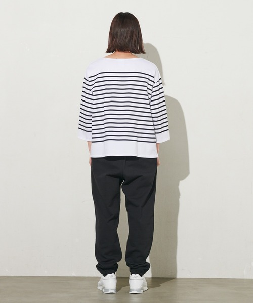 N.O.R.C by the line（ノークバイザライン）の「パネルボーダープルオーバー（Tシャツ/カットソー・レディース・キャメル/ホワイト/ブルー・M/L/XXL/S）」の6枚目の写真